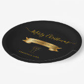 Elegant Personalized Merry Christmas Paper Plates Papieren Bordje (Gekanteld)