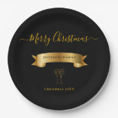 Elegant Personalized Merry Christmas Paper Plates Papieren Bordje (Voorkant)