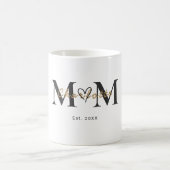 Elegant Personalized Mom Name Est Year Mug Koffiemok (Center)