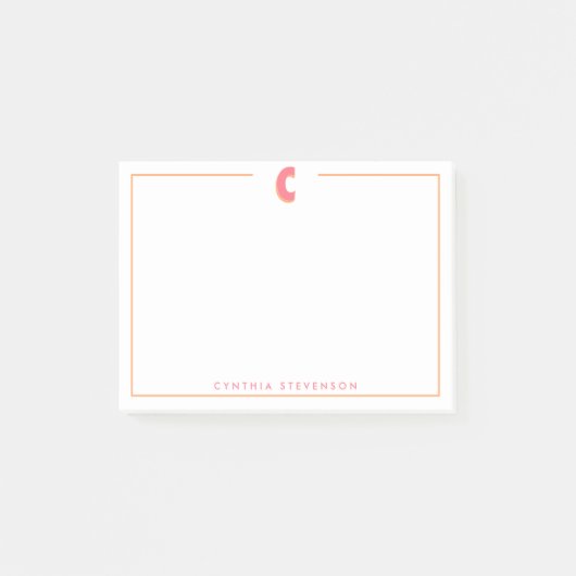 Elegant Personalized Monogram 3D Letter C Initial  Post-it® Notes (Voorkant)