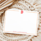 Elegant Personalized Monogram 3D Letter D Initial  Notitiekaartje