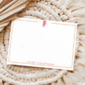 Elegant Personalized Monogram 3D Letter F Initial  Notitiekaartje