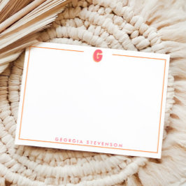 Elegant Personalized Monogram 3D Letter G Initial  Notitiekaartje