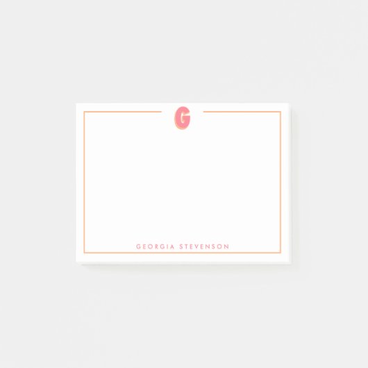 Elegant Personalized Monogram 3D Letter G Initial Post-it® Notes (Voorkant)