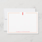 Elegant Personalized Monogram 3D Letter I Initial Notitiekaartje (Voorkant)