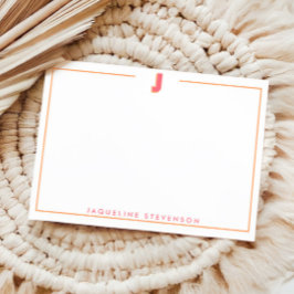 Elegant Personalized Monogram 3D Letter J Initial  Notitiekaartje