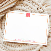 Elegant Personalized Monogram 3D Letter M Initial  Notitiekaartje