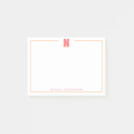 Elegant Personalized Monogram 3D Letter N Initial  Post-it® Notes