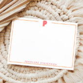 Elegant Personalized Monogram 3D Letter P Initial  Notitiekaartje