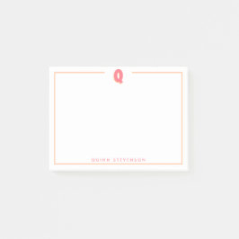 Elegant Personalized Monogram 3D Letter Q Initial  Post-it® Notes