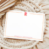 Elegant Personalized Monogram 3D Letter R Initial  Notitiekaartje