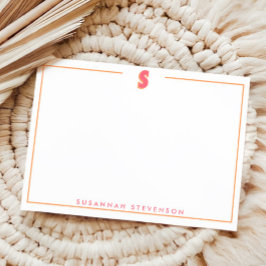 Elegant Personalized Monogram 3D Letter S Initial  Notitiekaartje