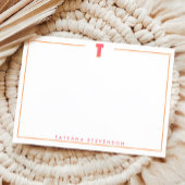 Elegant Personalized Monogram 3D Letter T Initial Notitiekaartje