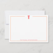 Elegant Personalized Monogram 3D Letter T Initial  Notitiekaartje (Voorkant)