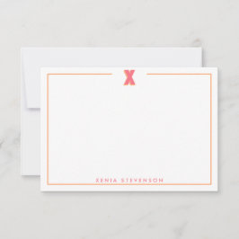 Elegant Personalized Monogram 3D Letter X Initial  Notitiekaartje