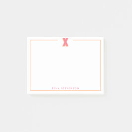 Elegant Personalized Monogram 3D Letter X Initial Post-it® Notes