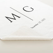 Elegant Personalized Monogram Date Sherpa Blanket Deken (3/4)