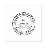 Elegant Personalized Monogram Name Address Stamp Zelfinktende Stempel (Design)