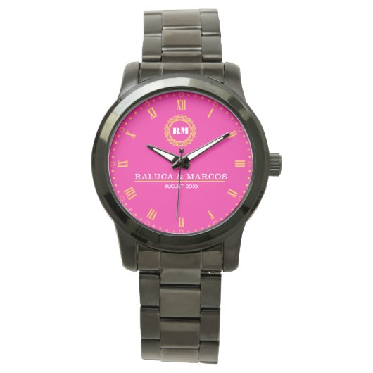 Elegant Personalized Monogram Perfect Gift Horloge (Voorkant)