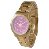 Elegant Personalized Monogram Perfect Gift pink Horloge (Gekanteld)