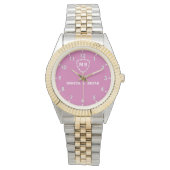 Elegant Personalized Monogram – Romantic Couple’s  Horloge (Voorkant)
