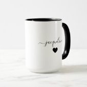 Elegant Personalized Mug with Name and Heart Mok (Voorkant rechts)