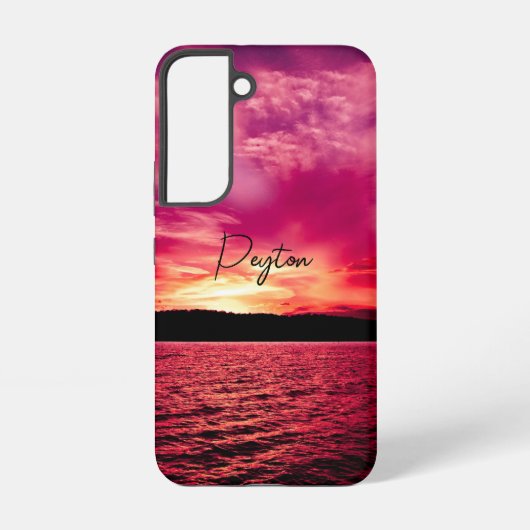 Elegant Personalized Name Dusk Sunset Water Samsung Galaxy Hoesje (Achterkant)