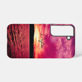 Elegant Personalized Name Dusk Sunset Water Samsung Galaxy Hoesje (Achterkant horizontaal)