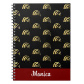 Elegant Personalized name gold rainbow pattern Notitieboek (Voorkant)