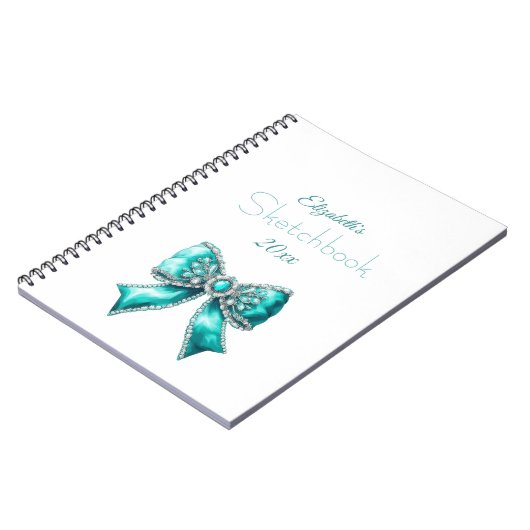 Elegant Personalized Name Notebook with Bow Notitieboek (Linkerzijde)