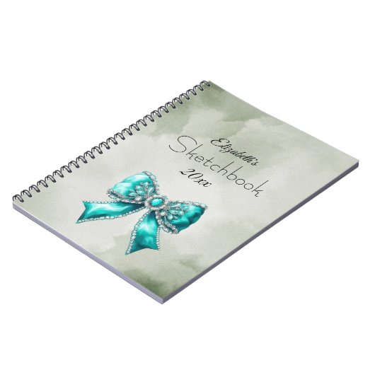 Elegant Personalized Name Notebook with Bow Notitieboek (Linkerzijde)