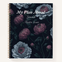 Elegant Personalized Name Peonies Journal Notitieb