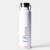 Elegant Personalized Name Script Water Bottle Waterfles (Voorkant)