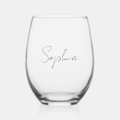 Elegant Personalized Name Wijnglas Zonder Voet (Voorkant)