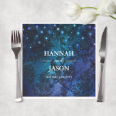 Elegant Personalized Navy Blue Winter Wedding Servet