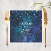 Elegant Personalized Navy Blue Winter Wedding Servet