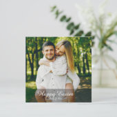 Elegant Personalized Photo Happy Easter Feestdagenkaart (Staand voorkant)