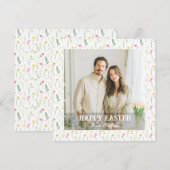 Elegant Personalized Photo Happy Easter Feestdagenkaart (Voorkant / Achterkant)