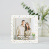 Elegant Personalized Photo Happy Easter Feestdagenkaart (Staand voorkant)