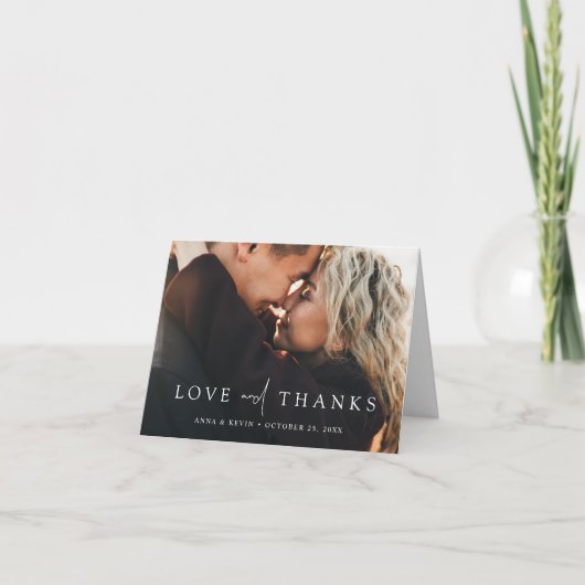 Elegant Personalized Photo Wedding Thank You Card Bedankkaart (Voorkant)