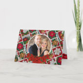 Elegant Personalized Poinsettia Kerstmis Feestdagen Kaart (Voorkant)