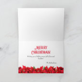 Elegant Personalized Poinsettia Kerstmis Feestdagen Kaart (Binnen)