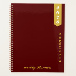 Elegant Personalized Professional Script Maroon Planner