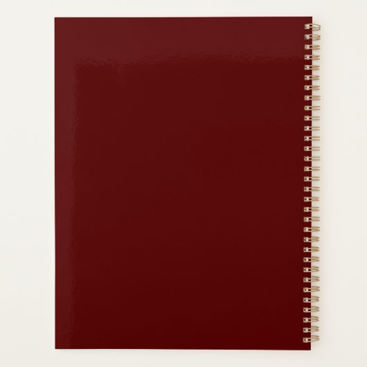 Elegant Personalized Professional Script Maroon Planner (Achterkant)