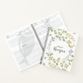 Elegant Personalized Recipe Waterverf Greenery Notitieboek (Binnen)