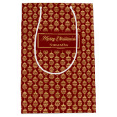 Elegant Personalized Red and Gold Gift Bag Medium Cadeauzakje (Voorkant)