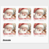 Elegant Personalized Santa Rudolph Holiday Kids   Vierkante Sticker (Vel)