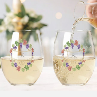 Elegant Personalized Stemless Wine Glass Set of 2 Wijnglas Zonder Voet