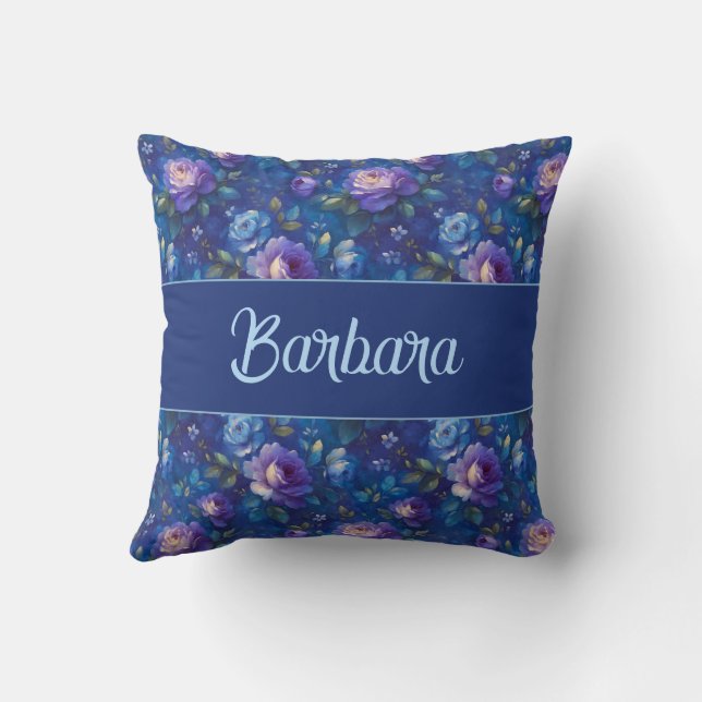 Elegant Personalized Stylish Romantic Floral Chic Kussen (Achterkant)