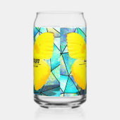 Elegant personalized summer bright geometric Blue Blikvorm Glas (Links)